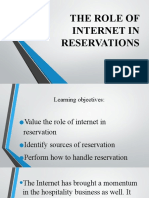 The Role of Internet in Reservations