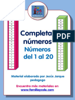 Completa los números del 1 al 20 en bloques