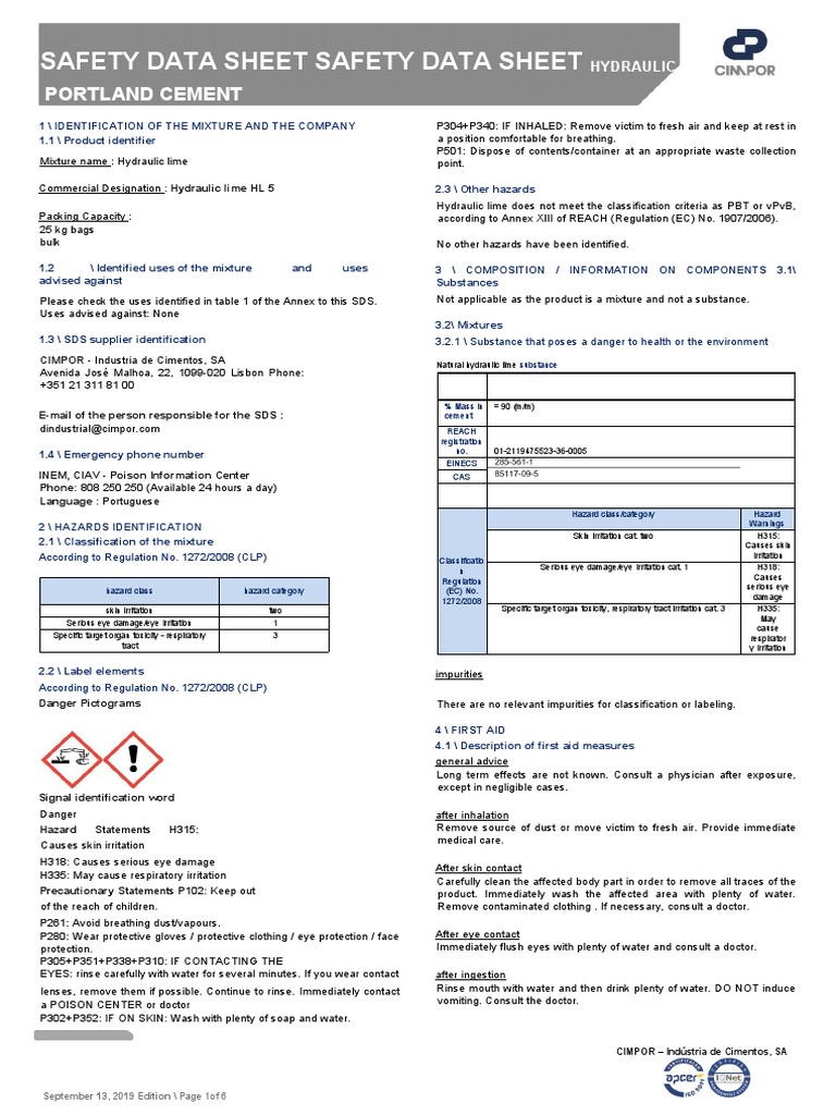 Hydraulic Lime PDF Calcium Toxicity