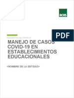 Instructivo COVID - 19 - Manejo de Casos COVID-19 N Establecimientos Educacionales