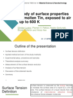 Study of Surface Properties of Molten Tin, Exposed To Air Up To 600 K