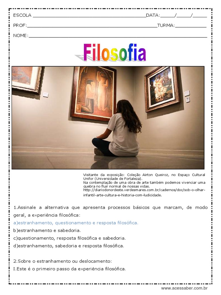 Filosofia Respost | PDF | Experiência | Pensamento