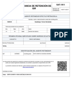 Constancia de Retención de ISR: El Suscrito Agente Retenedor Efectuó Retención A