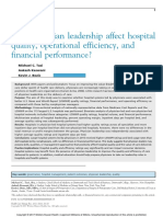 Does Physician Leadership Affect Hospital Quality, Operational Efficiency, and Financial Performance