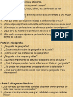 Tema 63 Los Piercings en La Oreja y El Cuerpo, La Geografía y Las Preguntas Divertidas.