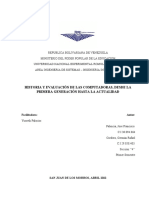 Historia y Evaluación de Las Computadoras, Desde La Primera Generación Hasta La Actualidad