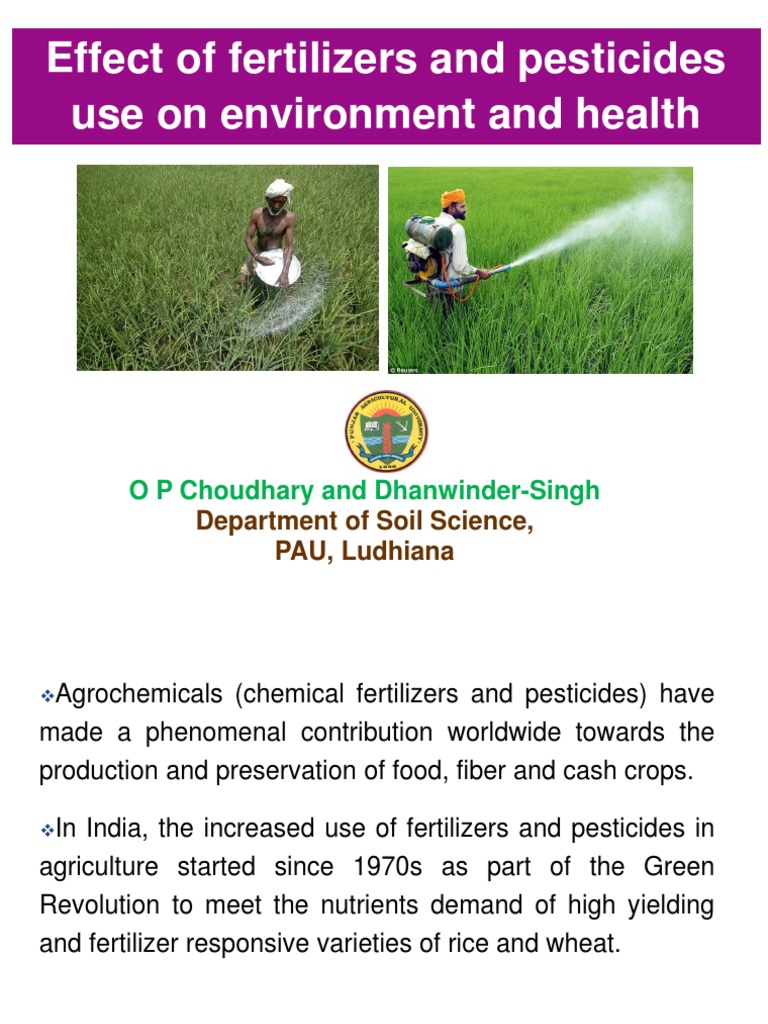 Effect of Fertilizers and Pesticides Use On Environment and Health PDF Fertilizer Pesticide