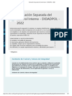 Evaluación Separada Del Control Interno - DIDADPOL - 2022