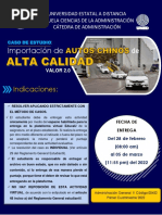 00452 CASO DE ESTUDIO IMPORTACIÓN DE VEHICULOS CHINOS DE ALTA CALIDAD. 2022-I 