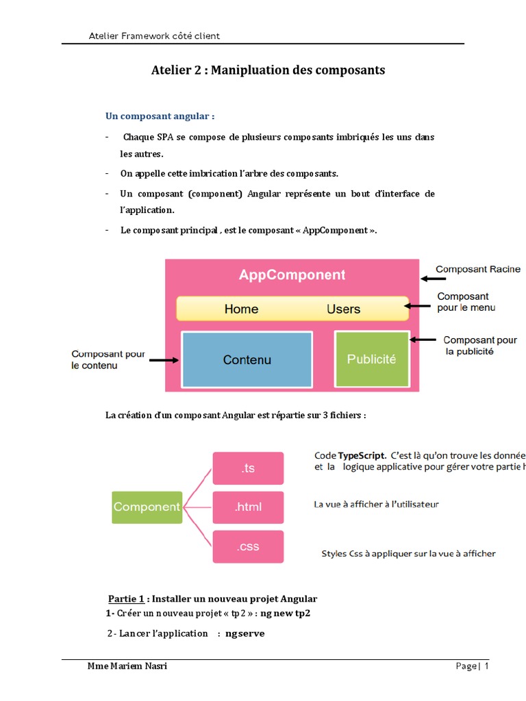 Manipulation des composants Angular 6 | PDF | Fichier informatique ...