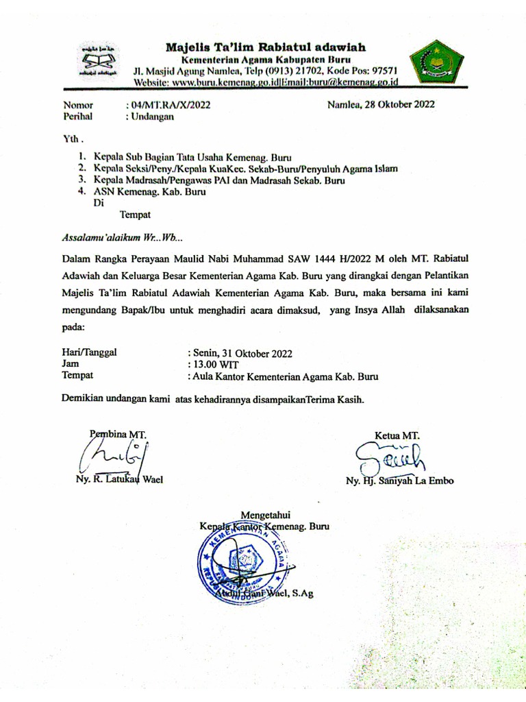 Undangan Maulid Nabi Muhammad Saw | PDF