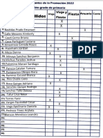 Student Attendance List Marked with X