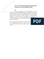 Consideraciones en La Presentación de La Declaración de Operaciones Con Terceros