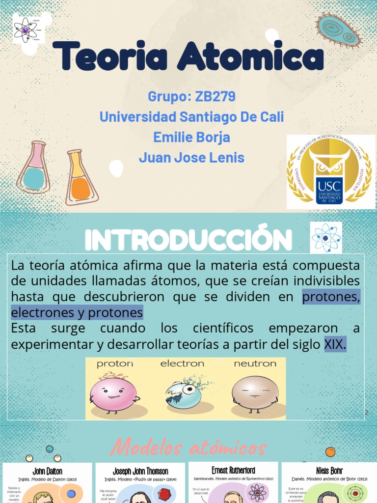 Teoría Atómica Pdf Núcleo Atómico átomos