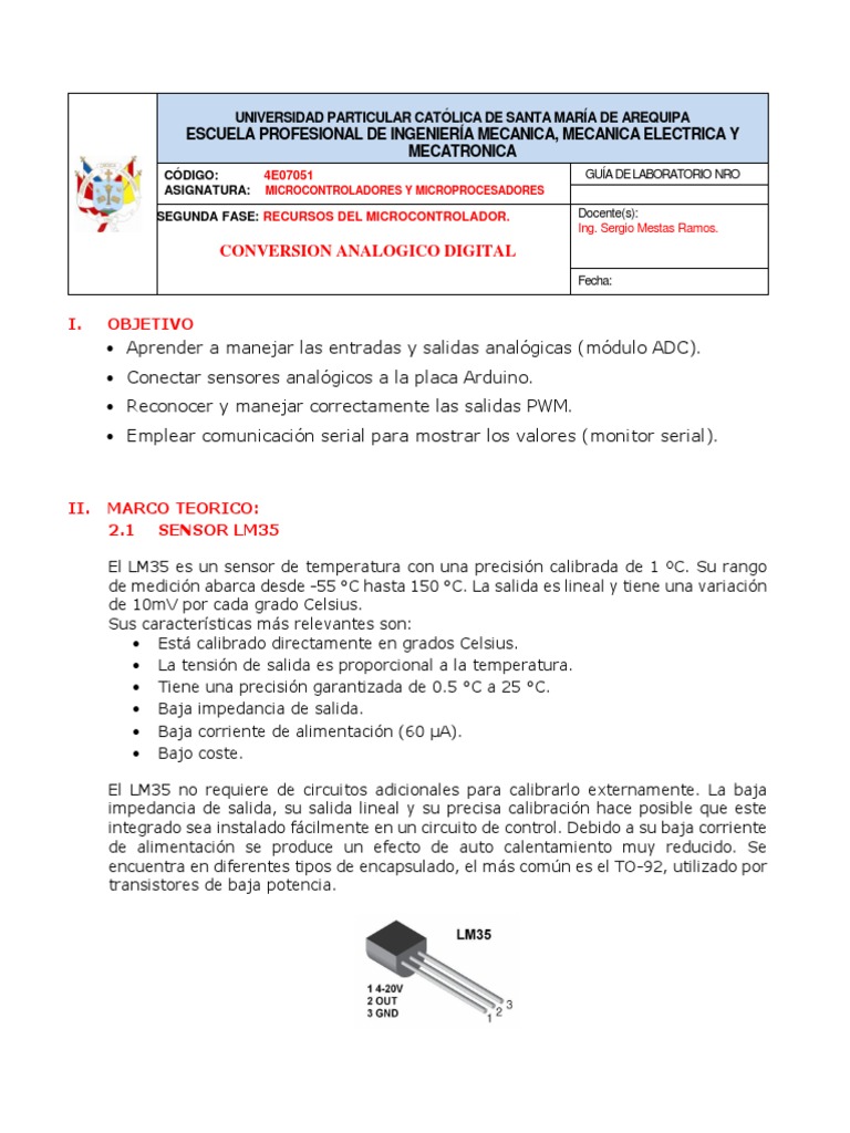 Guia de Practicas Arduino Analogicas | PDF | Pantalla de cristal ...