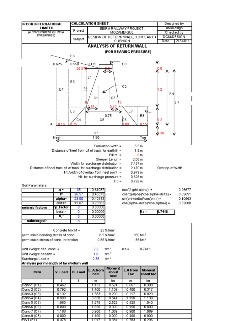 Engineering Calculation Sheet | PDF | Solid Mechanics | Mechanics