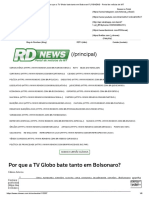 Por Que A TV Globo Bate Tanto em Bolsonaro - RDNEWS - Portal de Notícias de MT