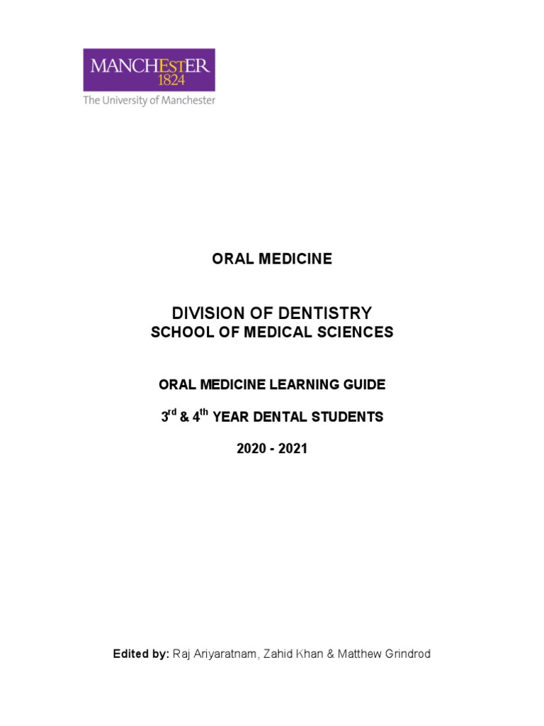 Oral Medicine Learning Guide for Students | PDF | Dentistry | Medicine