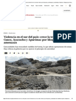 Violencia en El Sur Del País: Crece La Tensión en Cusco, Ayacucho y Apurímac Por Bloqueos y Amenazas
