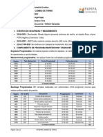 Cambio de Turno Mantencion Mina Del 21 Al 27 de Septiembre