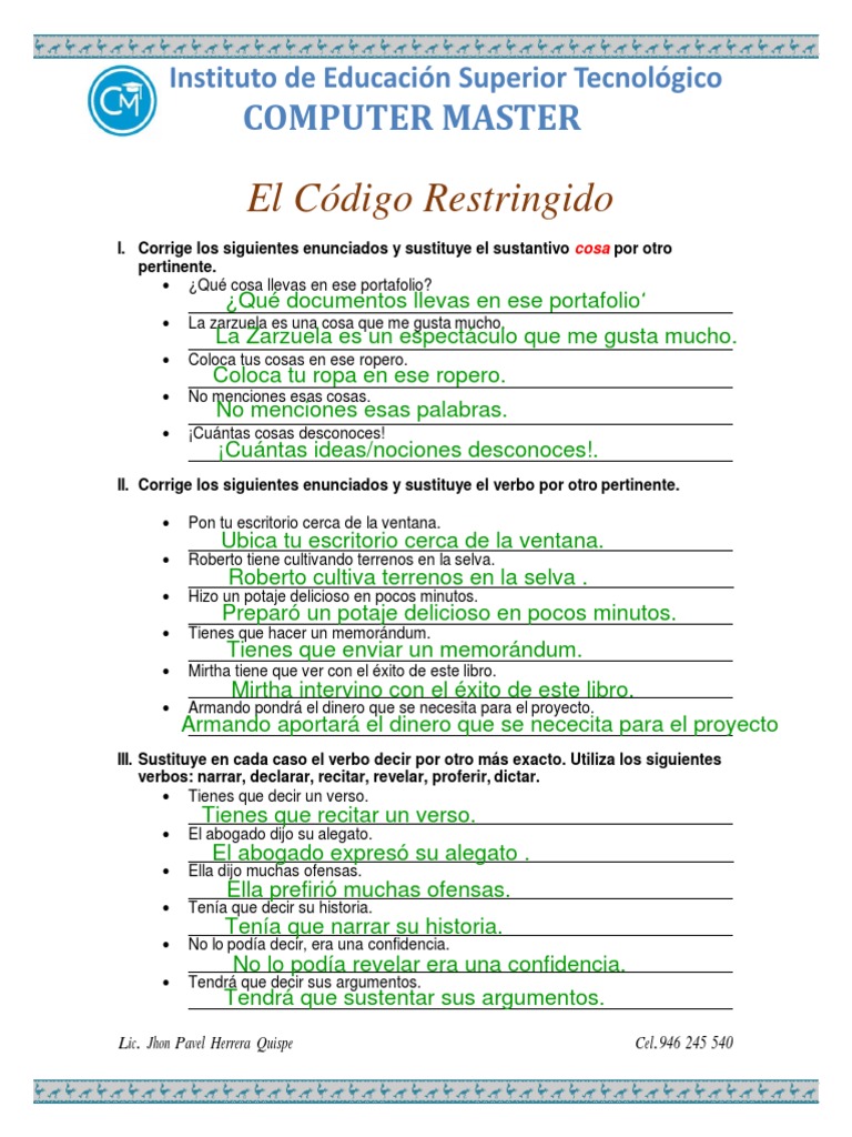 El Código Restringido Computer 1 | PDF | Estudios de idiomas ...