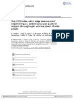 The COPE Index - A First Stage Assessment of Negative Impact, Positive Value and Quality of Support of Caregiving in Informal Carers of Older People