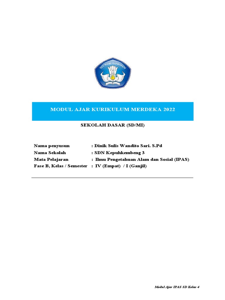 Modul Ipas Kelas 4 Bab 1 Pdf