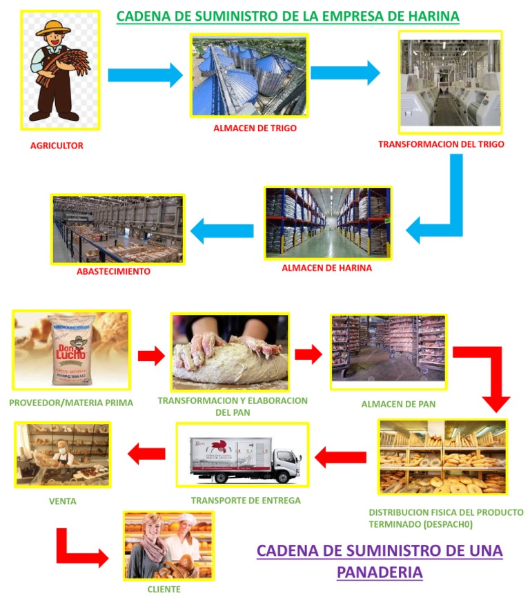 Cadena de Suministro de La Empresa de Harina: Agricultor Almacen de ...