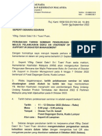 Surat Makluman Perubahan Tarikh Seminar Pengurusan Bencana KKM 2022 (JKN)