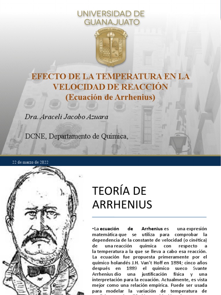 Ecuación de Arrhenius y Velocidad de Reacción | PDF | Cambio | Naturaleza