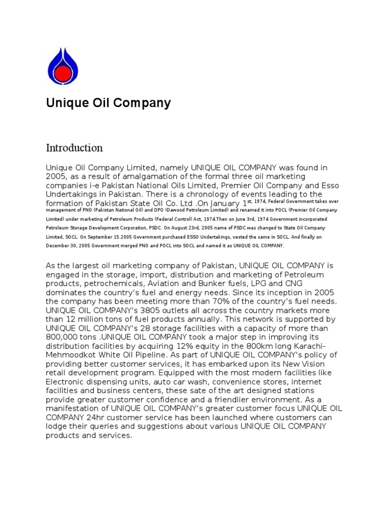 Unique Oil Company Limited An Overview of Pakistan's Largest Oil