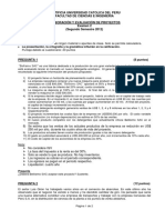 Elaboración y Evaluación de Proyectos - Examen Final 2012-2