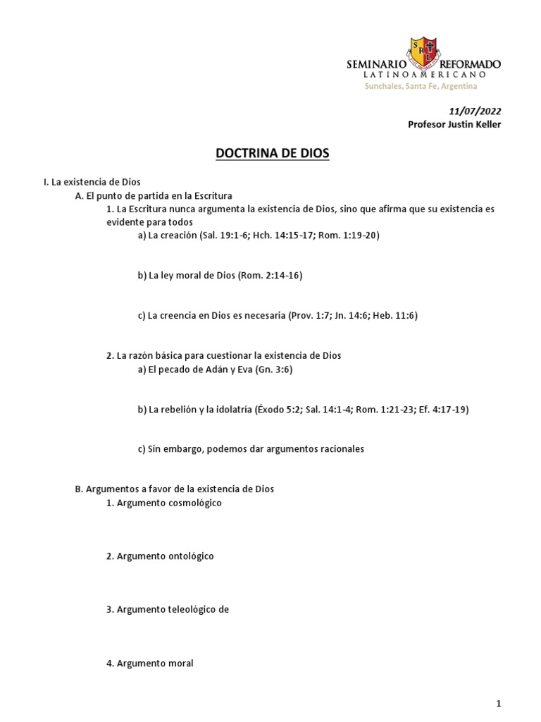 Doctrina de Dios y su Provisión | PDF | Dios en el cristianismo | Teología