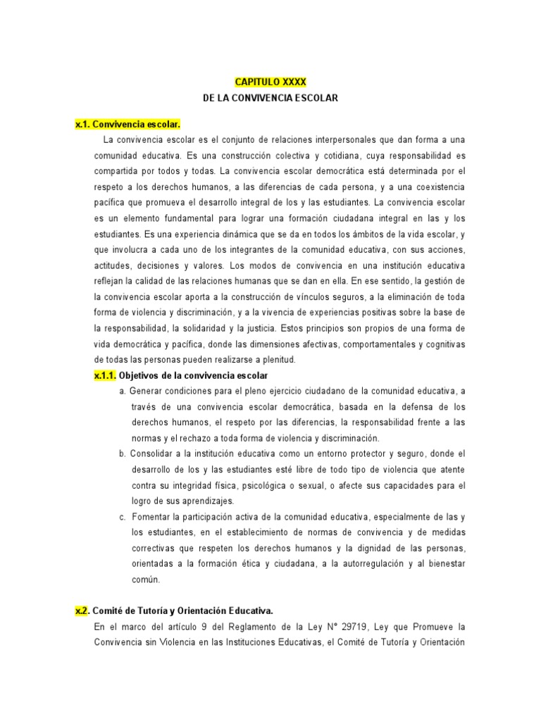 Normas de Convivencia Escolar 2025 | PDF | Institución | Democracia