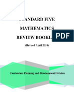 Standard Five Mathematics Review Booklet - April 2018