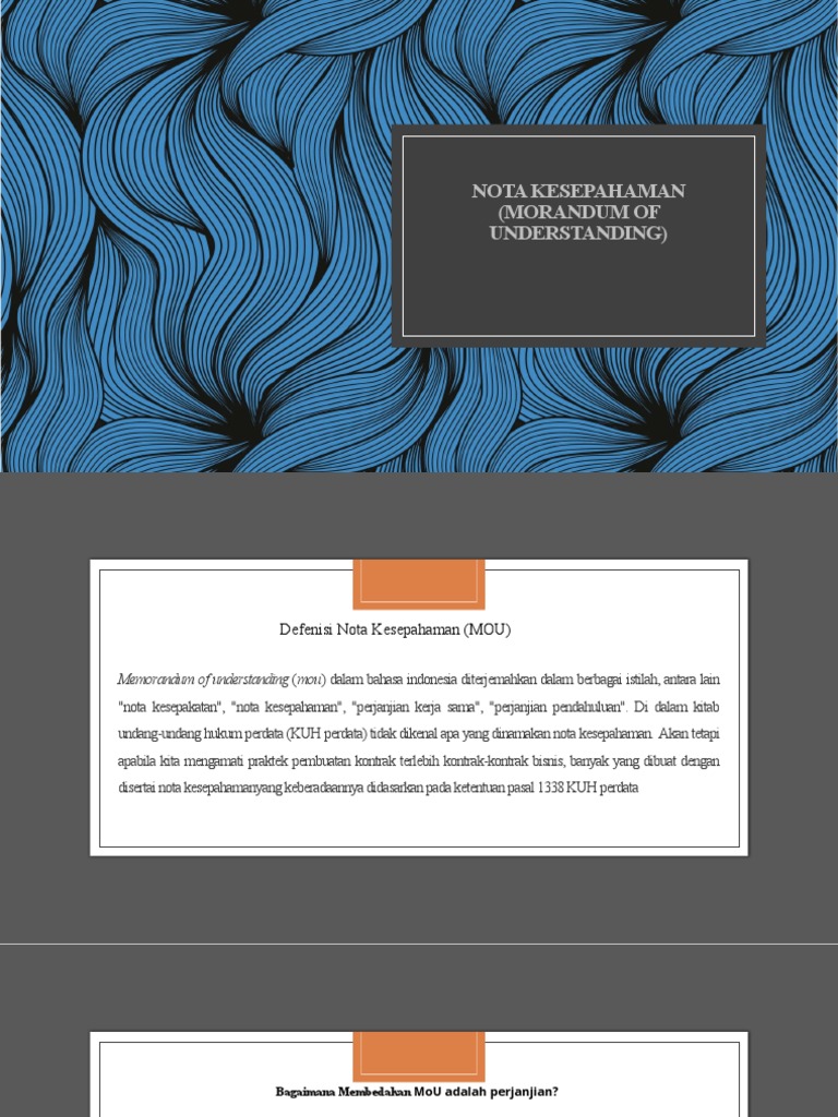 Kekuatan Hukum Nota Kesepahaman | PDF