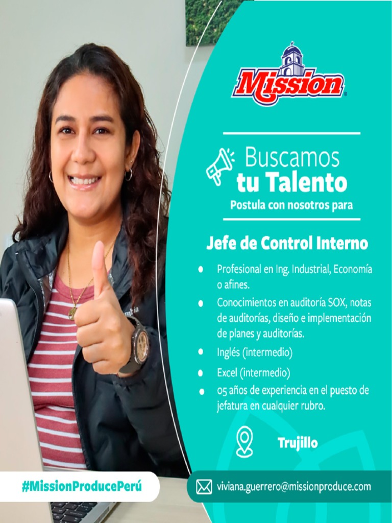 Convocatoria de Personal Mission Produce Perú PDF