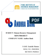 Andhra Bank HRM Final Project