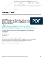 NEET Biology Chapter Wise Mock Test - Biotechnology Principles and Its Applications - CBSE Tuts