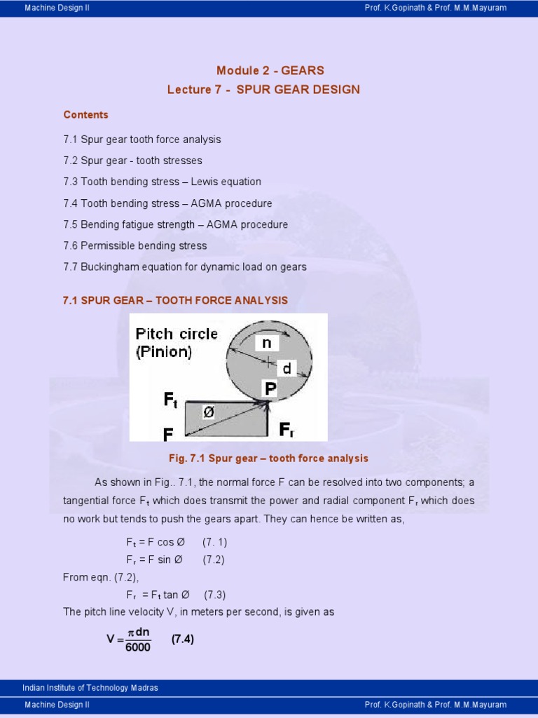 Spur Gear | PDF | Science & Mathematics | Technology & Engineering