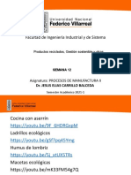 SEMANA 12 Productos Reciclados, Gestión Sostenible y Otros PROCESO de MANUFACTURA II FIIS 2021 1