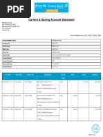 Current & Saving Account Statement: Parimalarajan Dno 70 Middle Street Mangalur Rettakurichi Po Thittakudi TK Cuddalore