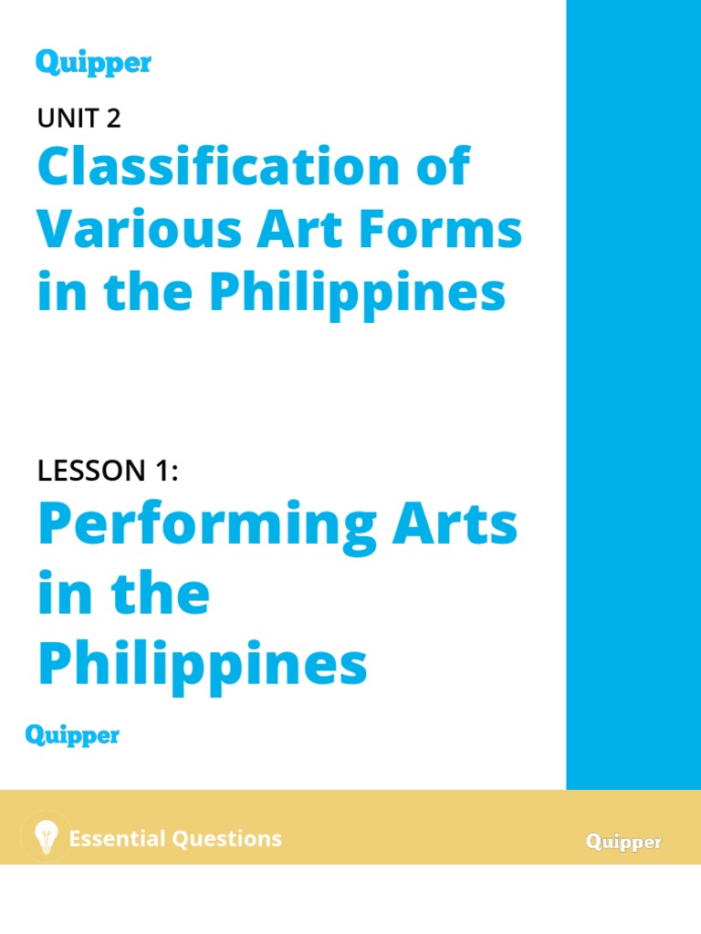 Unit 2. Classifications of Various Art Forms in The Philippines PDF