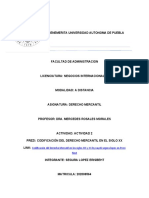 Codificación del Derecho Mercantil en los siglos XIX y XX