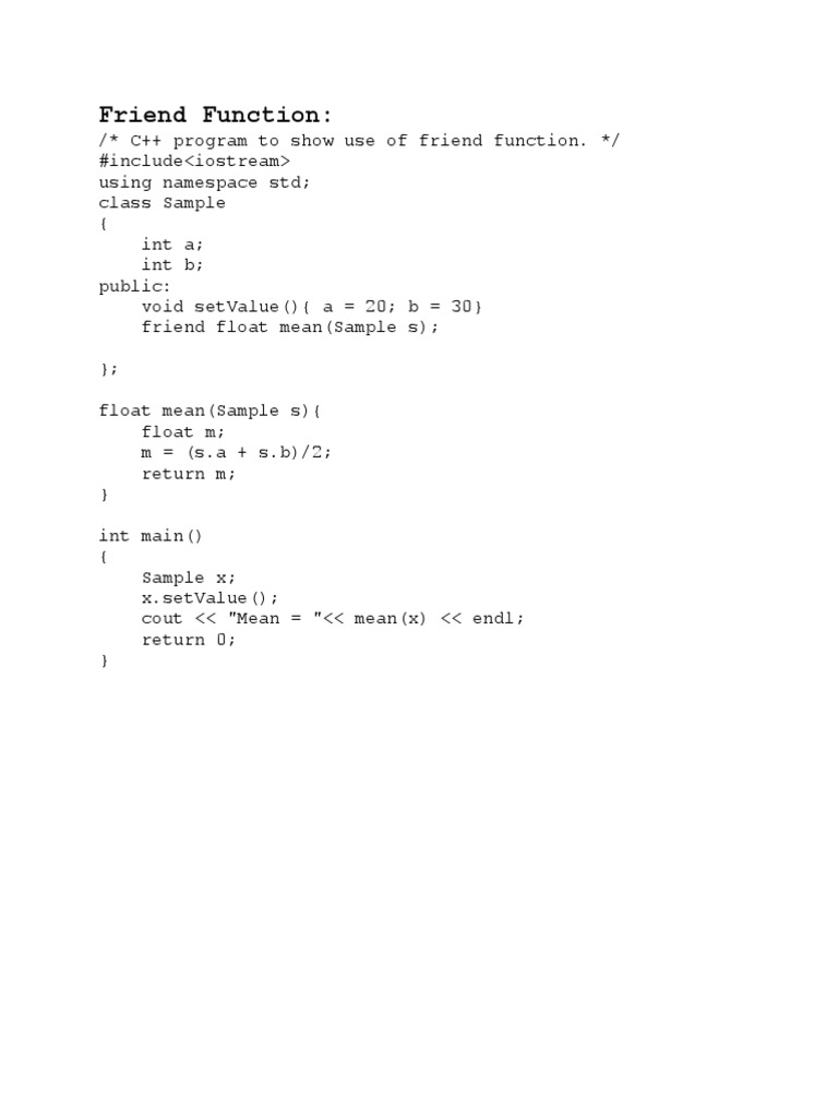 Friend and Static Function | PDF | Technology & Engineering
