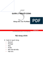 Bài giảng Quản trị cơ sở dữ liệu Oracle - Chương 5 - GV. Cao Thị Nhâm