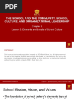 Chapter3 Lesson3 ElementsandLevelsofSchoolCulture