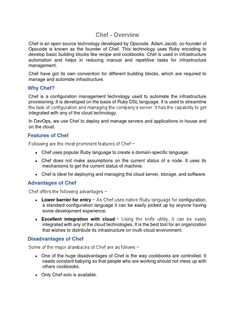 Chef Concept | PDF | Information Technology | Computer Programming