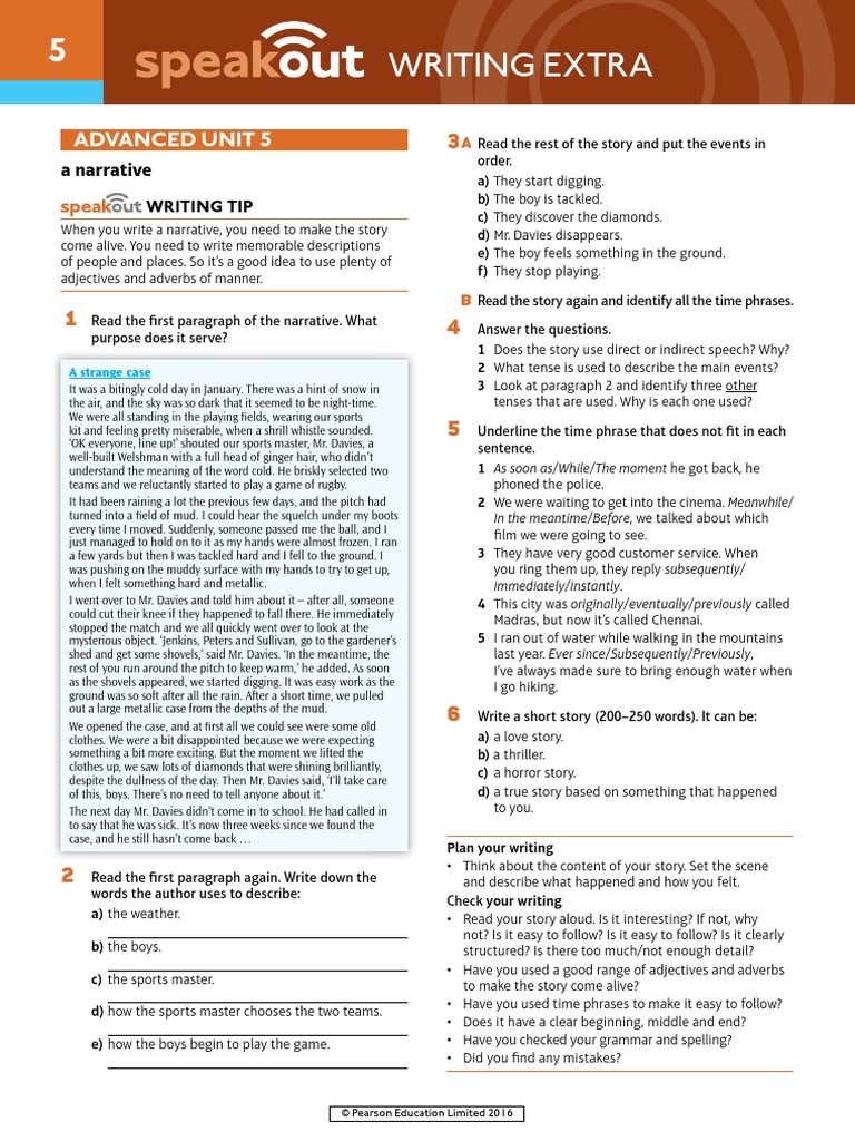 Speakout Writing Extra Advanced Unit 5 | PDF | Language Arts & Discipline