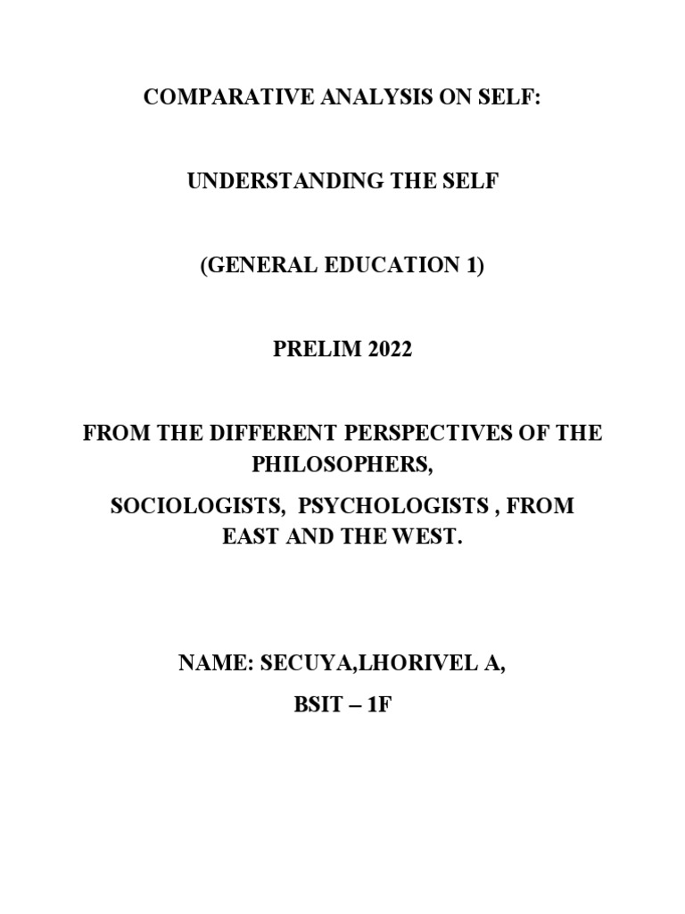 Comparative Analysis of Self Perspectives | PDF | Soul | Philosophy Of Self